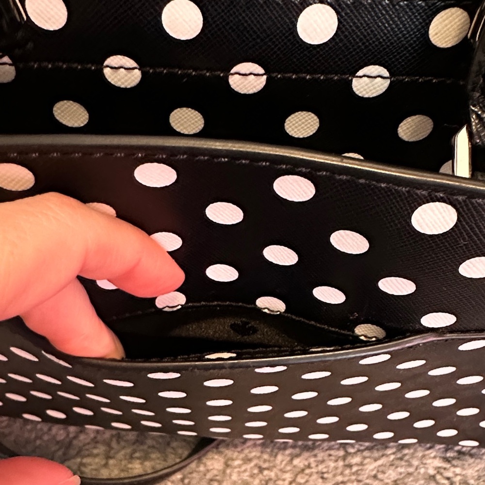 Kate Spade Black and White Polka Dot Satchel - Picture 10 of 11